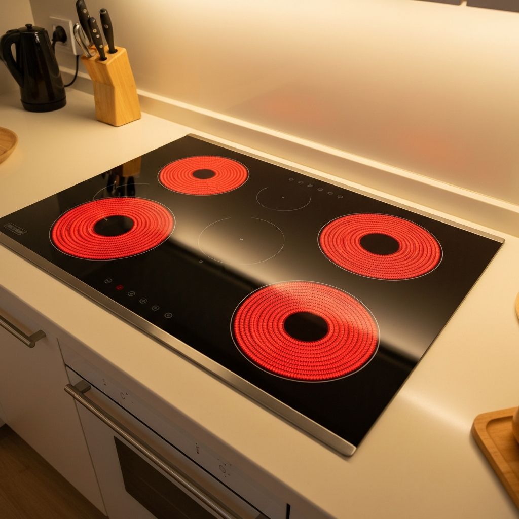 Electric ceramic cooktop being repaired