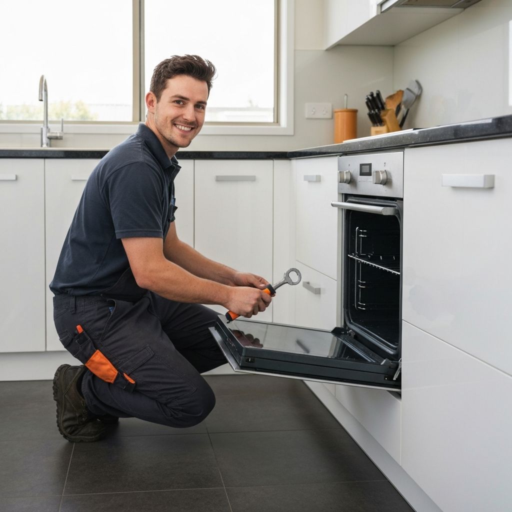 Andrew installing an oven in Perth